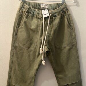 Free People One Teaspoon Army Khaki Haze SHABBIES Drawstring Boyfriend Jeans NEW